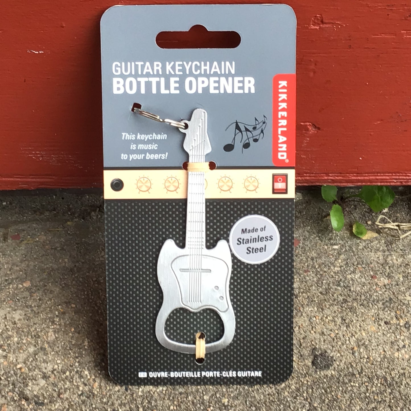 Guitar key chain bottle opener
