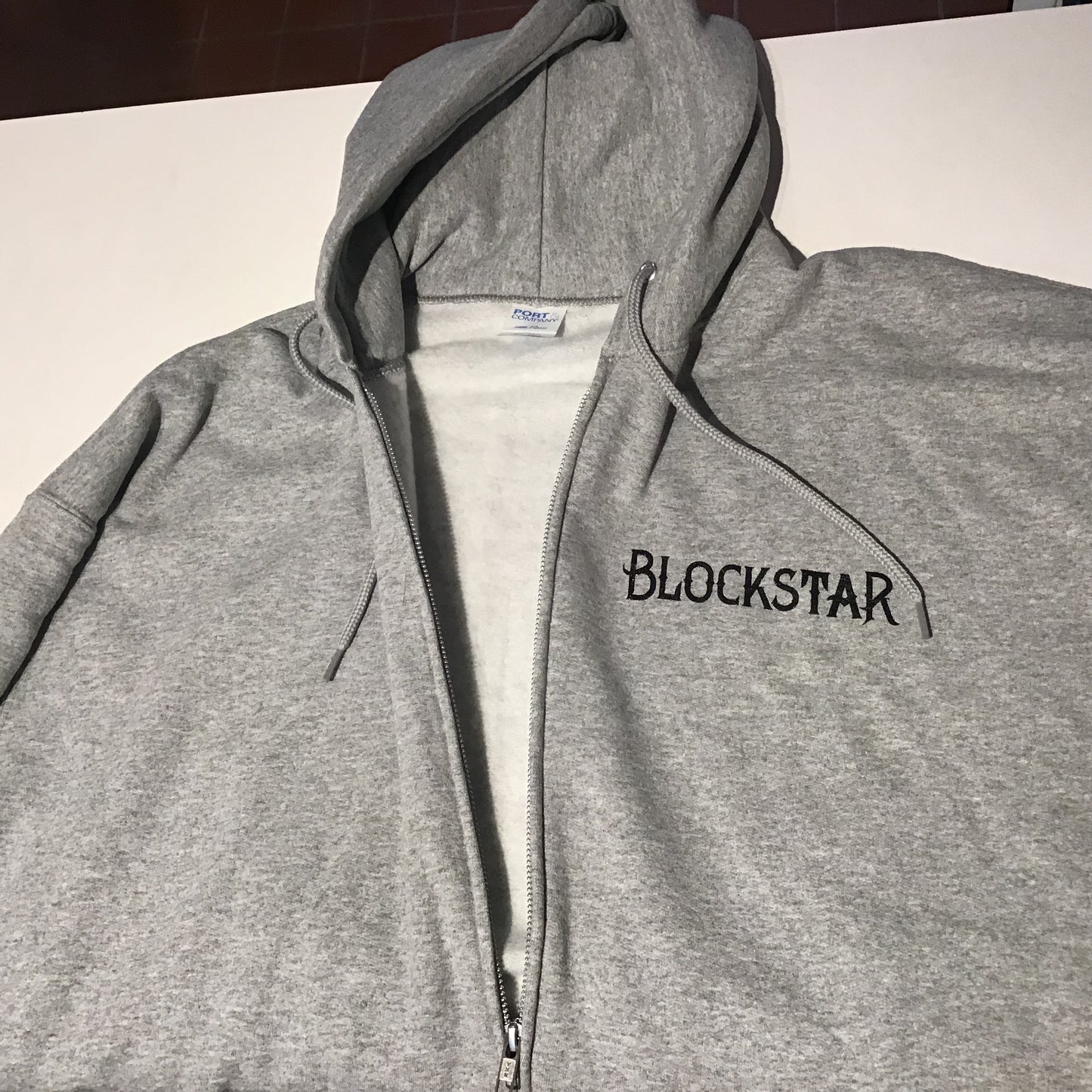 Grey Zippered New Nautical Blockstar Hoody