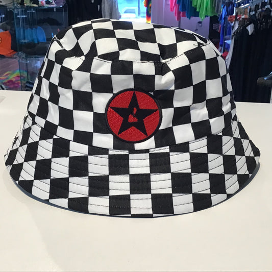 Checkered Blockstar Bucket Hat
