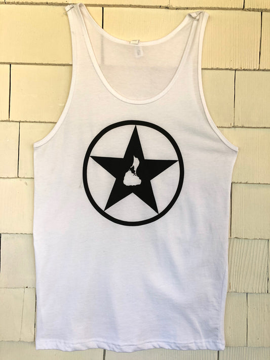 Men's Tank White with Black Logo