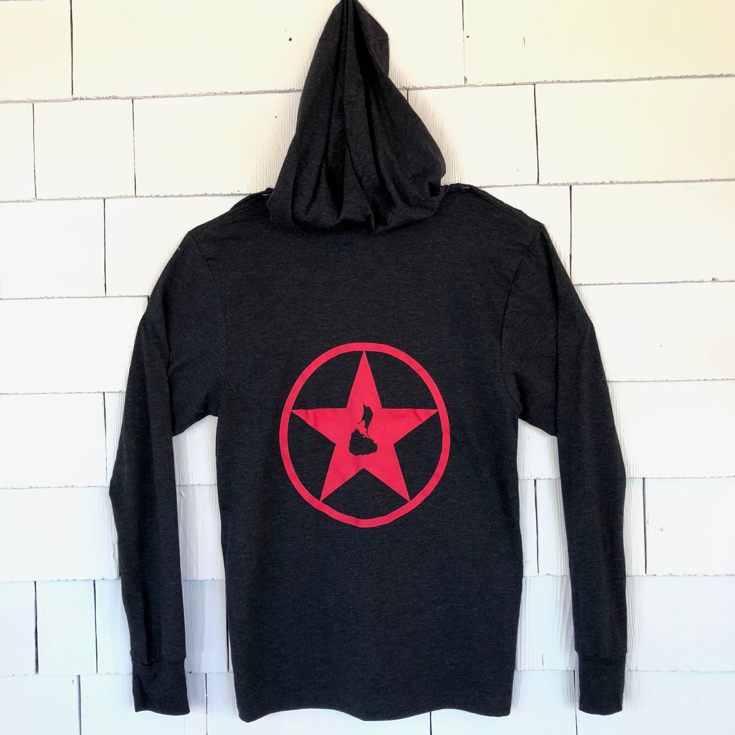 Very Dark Grey Pullover Hooded Shirt