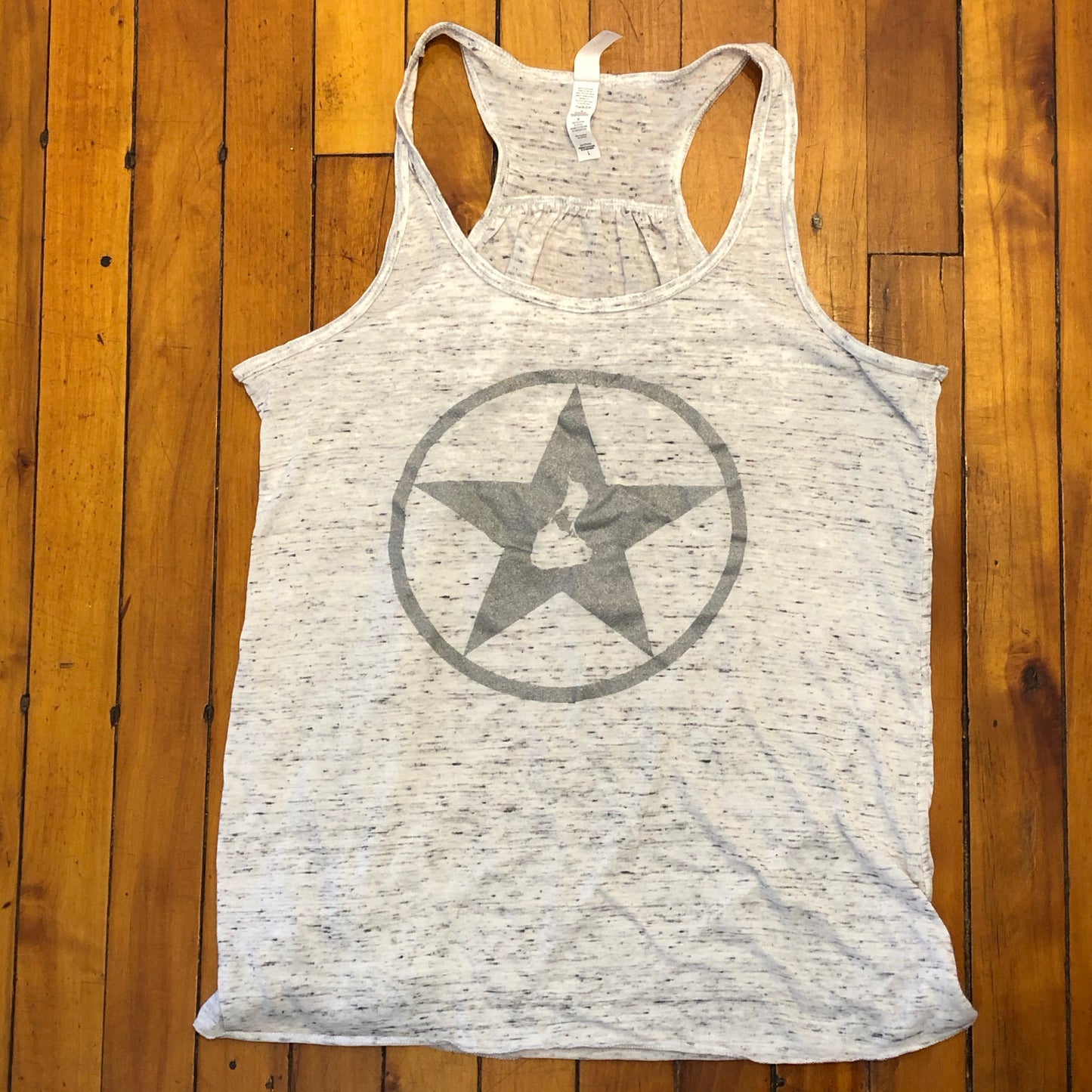 Ladies Silver Racerback Tank Top